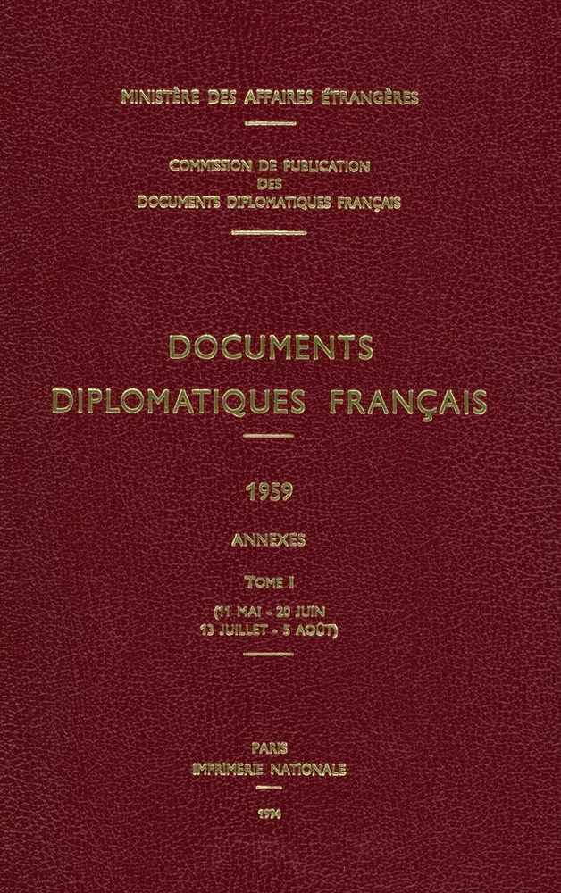 Title: Documents diplomatiques français