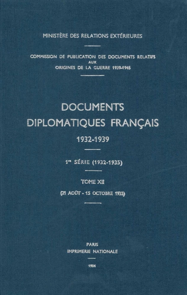 Title: Documents diplomatiques français