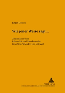 Titre: «Wie jener Weise sagt...»