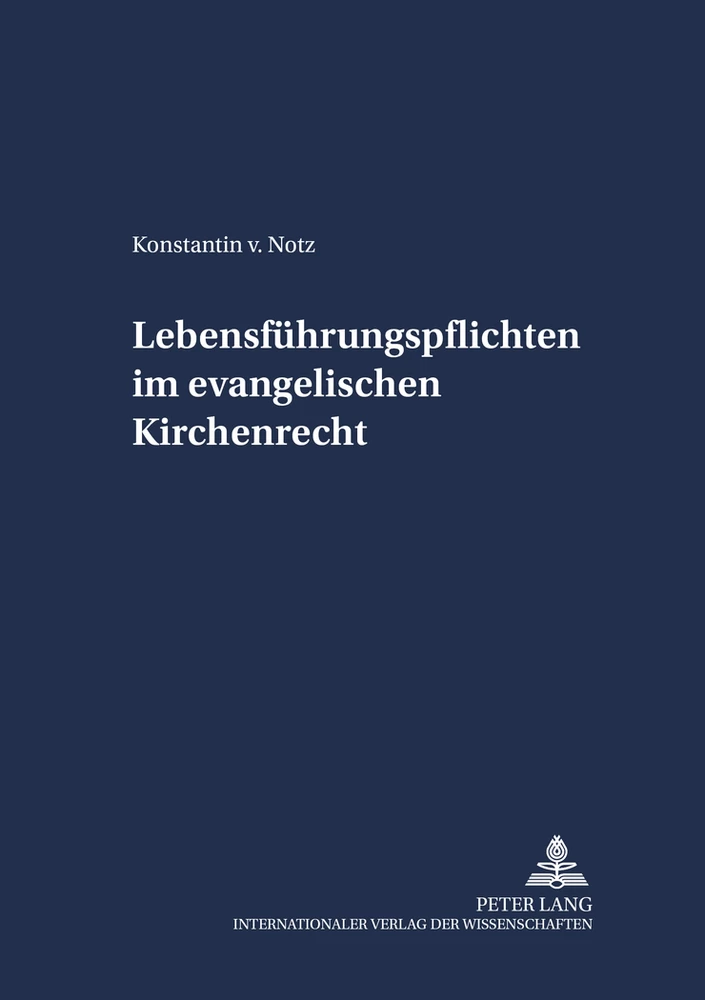 Titel: Lebensführungspflichten im evangelischen Kirchenrecht