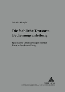 Title: Die fachliche Textsorte Bedienungsanleitung