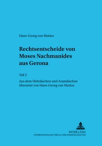 Title: Rechtsentscheide von Moses Nachmanides aus Gerona