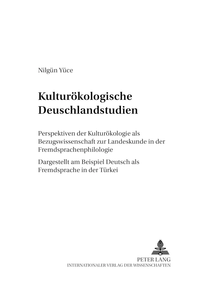 Titel: Kulturökologische Deutschlandstudien
