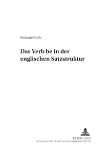 Title: Das «Verb» «be» in der englischen Satzstruktur