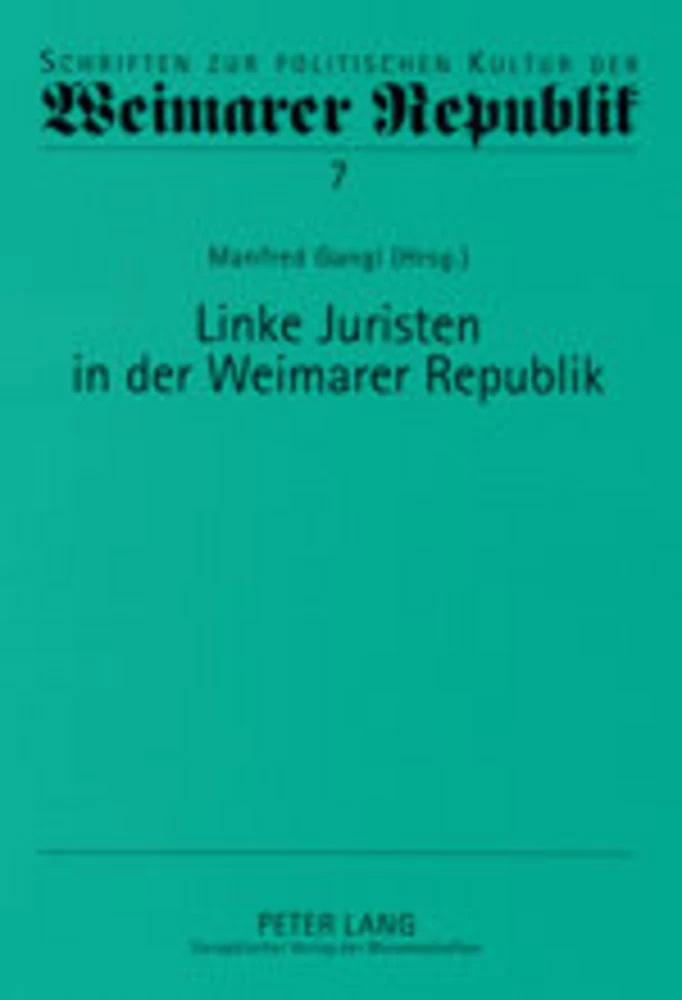 Titel: Linke Juristen in der Weimarer Republik