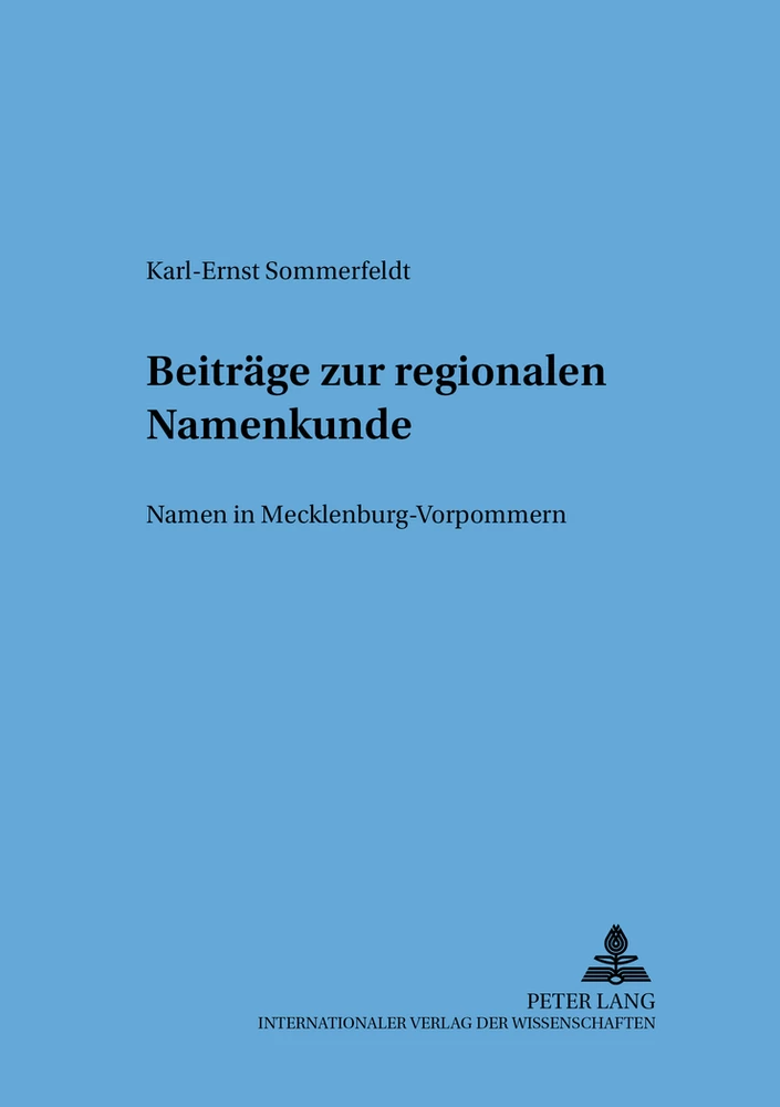 Titel: Beiträge zur regionalen Namenkunde