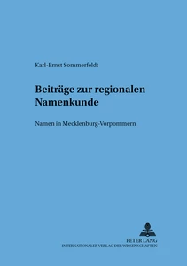 Title: Beiträge zur regionalen Namenkunde