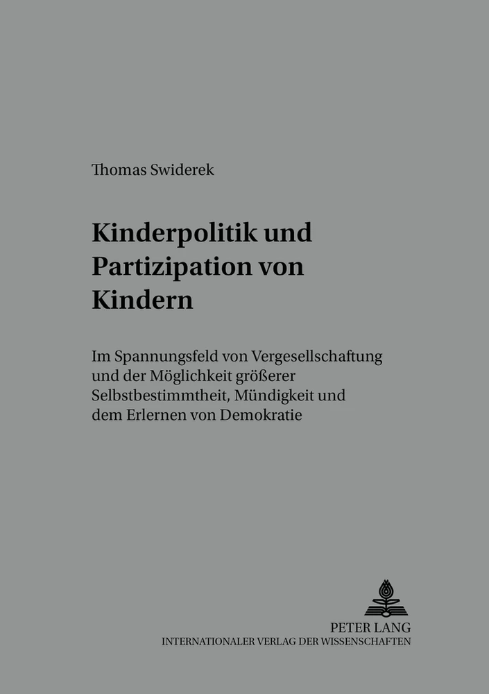 Titel: Kinderpolitik und Partizipation von Kindern
