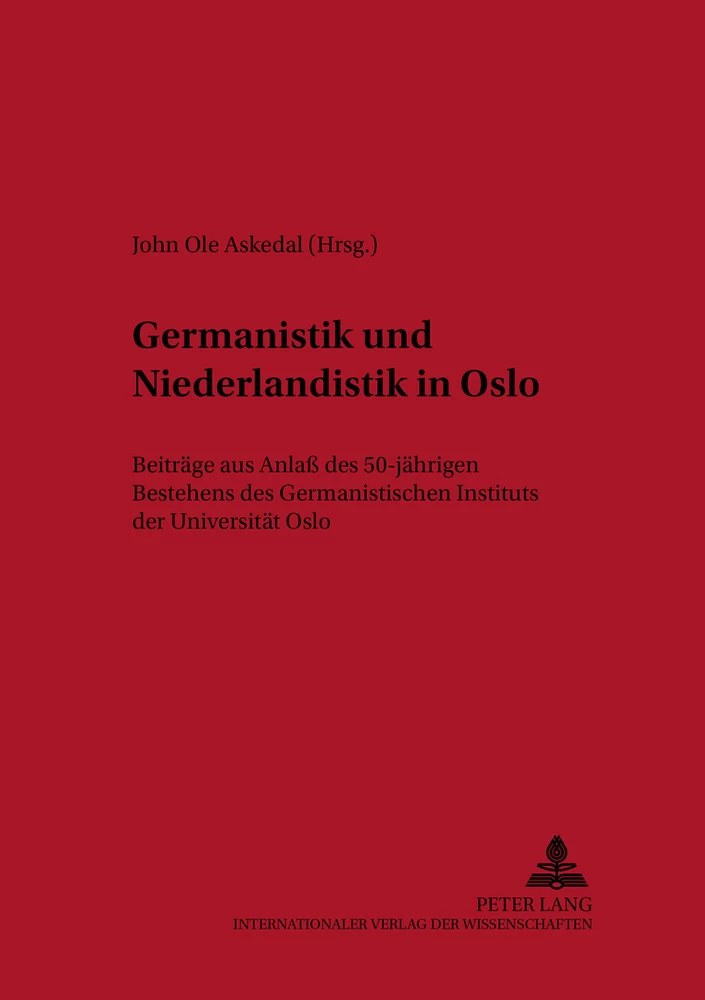 Titel: Germanistik und Niederlandistik in Oslo