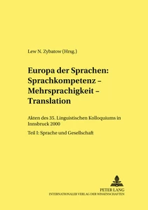 Title: Europa der Sprachen: Sprachkompetenz – Mehrsprachigkeit – Translation