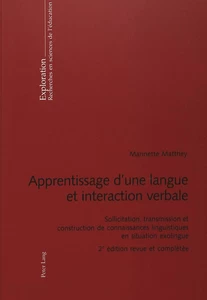 Titre: Apprentissage d'une langue et interaction verbale
