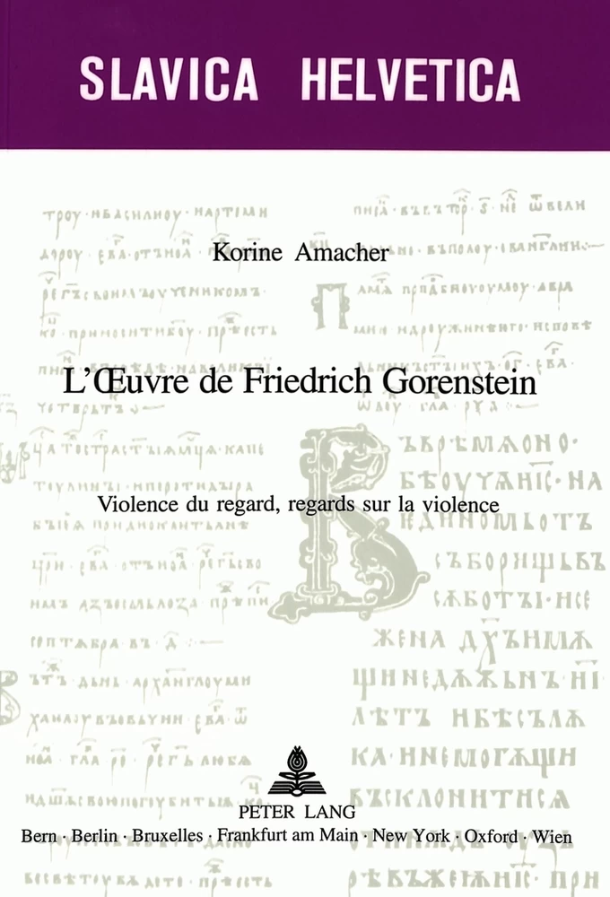 Title: L’Œuvre de Friedrich Gorenstein