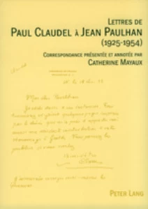 Title: Lettres de Paul Claudel à Jean Paulhan (1925-1954)