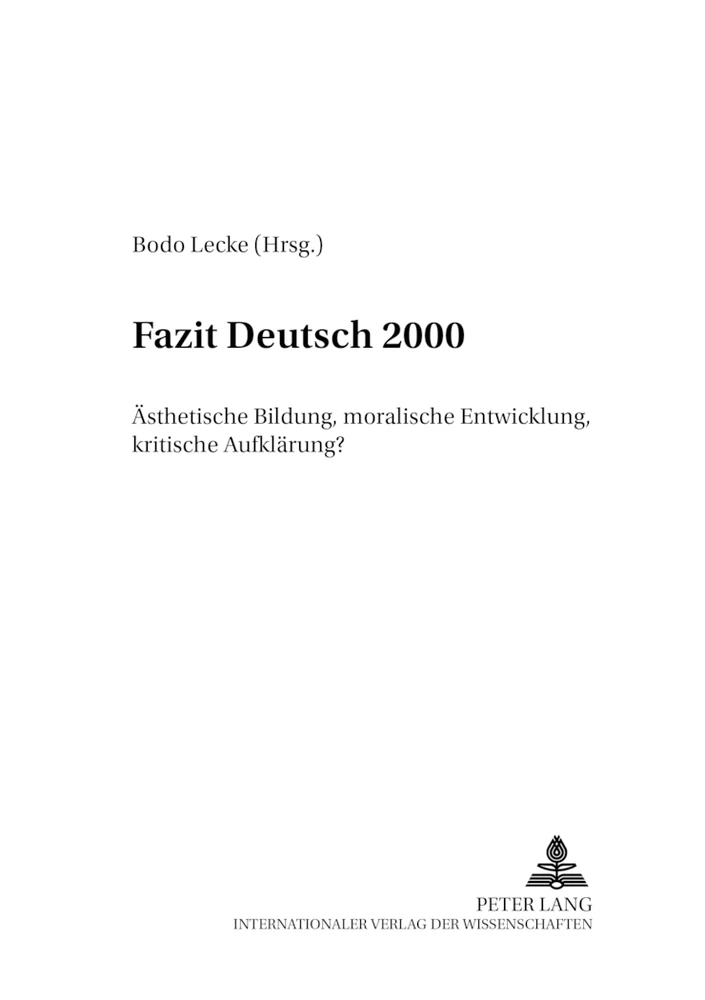 Titel: Fazit Deutsch 2000
