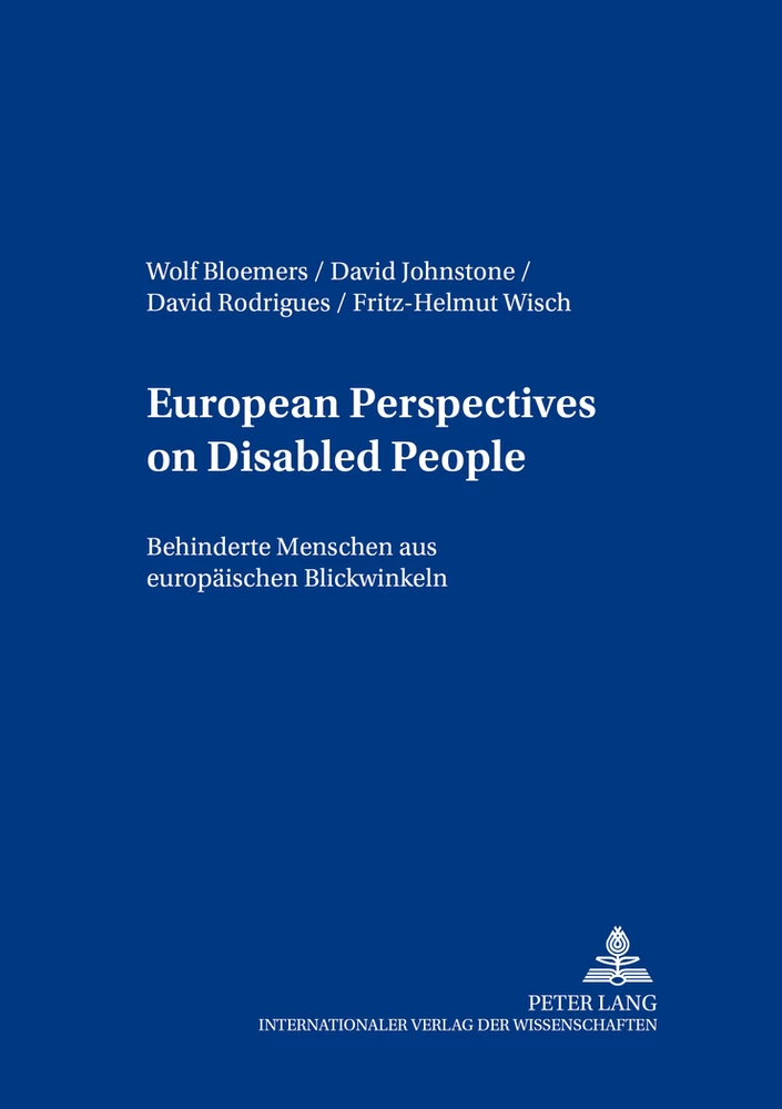 Titel: European Perspectives on Disabled People- Behinderte Menschen aus europäischen Blickwinkeln