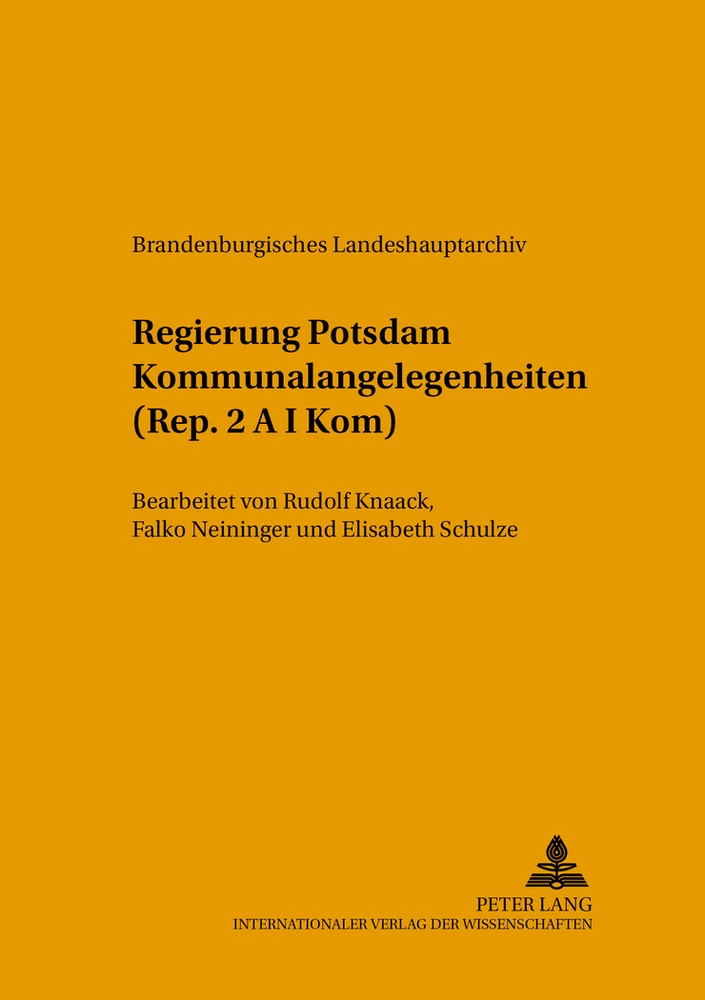 Titel: Regierung Potsdam Kommunalangelegenheiten (Rep. 2 A I Kom)