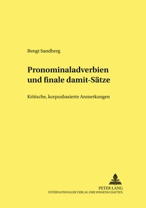 Title: Pronominaladverbien und finale «damit»-Sätze
