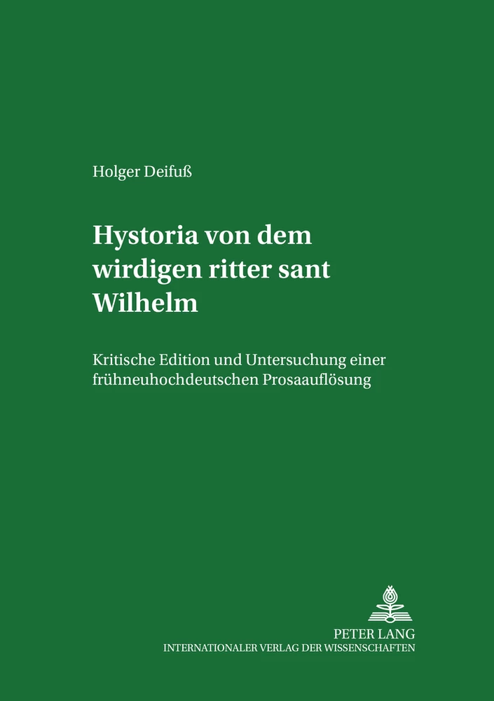 Titel: «Hystoria von dem wirdigen ritter sant Wilhelm»