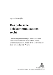 Titel: Das polnische Telekommunikationsrecht