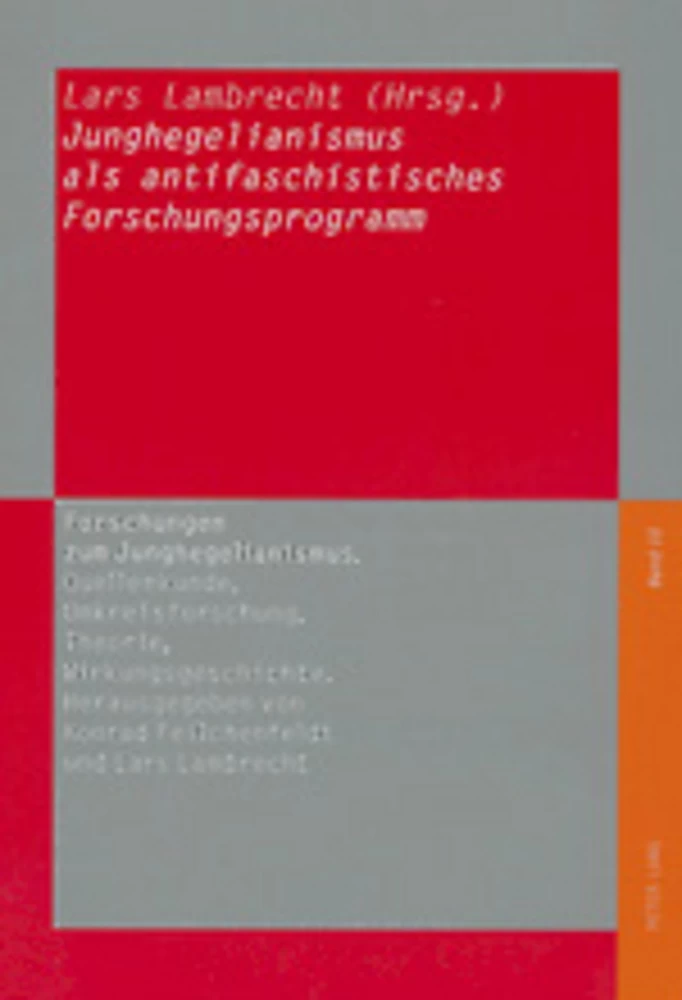 Titel: Junghegelianismus als antifaschistisches Forschungsprogramm