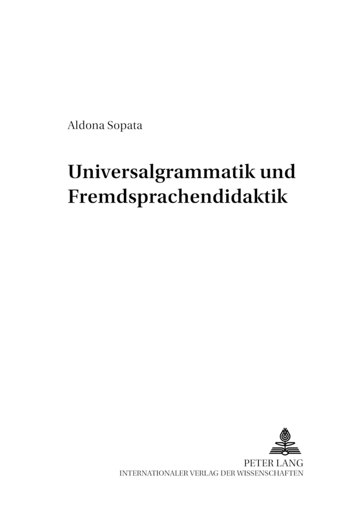 Title: Universalgrammatik und Fremdsprachendidaktik