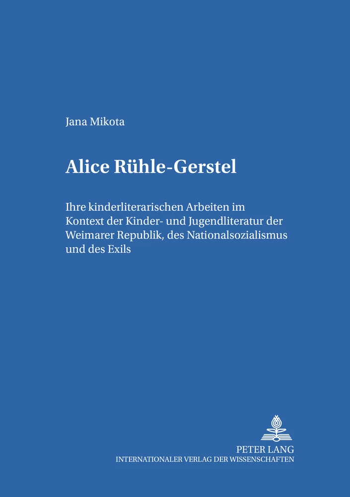 Titel: Alice Rühle-Gerstel