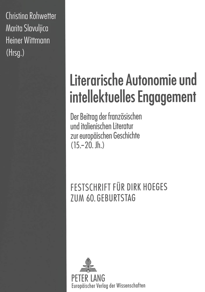 Titel: Literarische Autonomie und intellektuelles Engagement