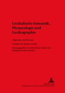 Titel: Lexikalische Semantik, Phraseologie und Lexikographie