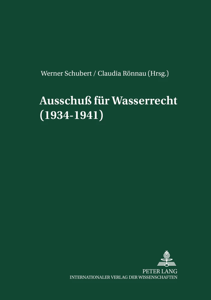 Titel: Ausschuß für Wasserrecht (1934-1941)