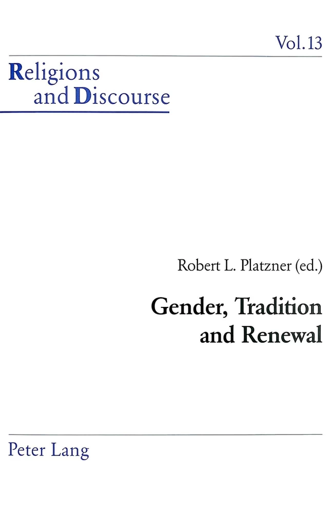 Title: Gender, Tradition and Renewal