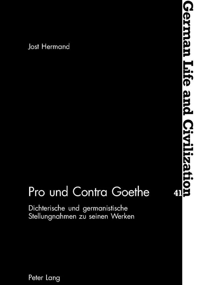 Titel: Pro und Contra Goethe