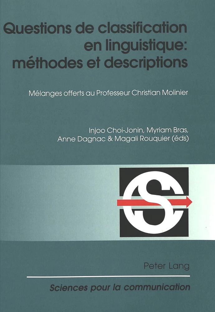 Title: Questions de classification en linguistique: méthodes et descriptions