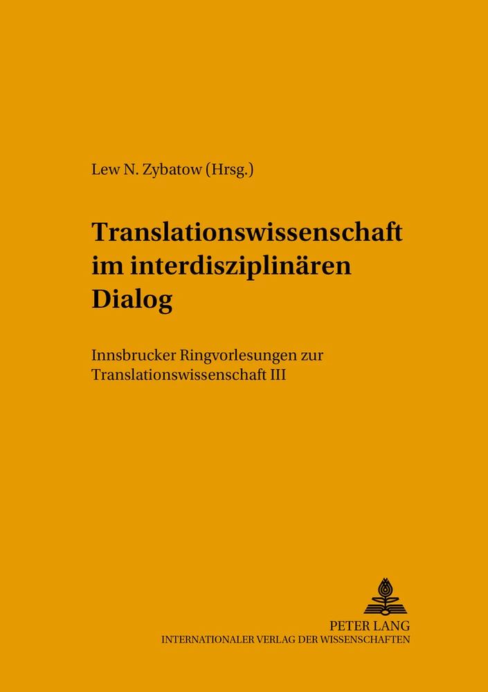 Titel: Translationswissenschaft im interdisziplinären Dialog