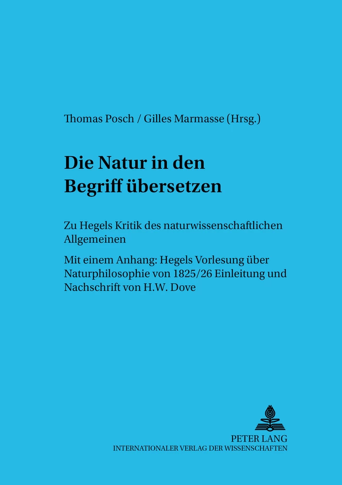 Titel: Die Natur in den Begriff übersetzen