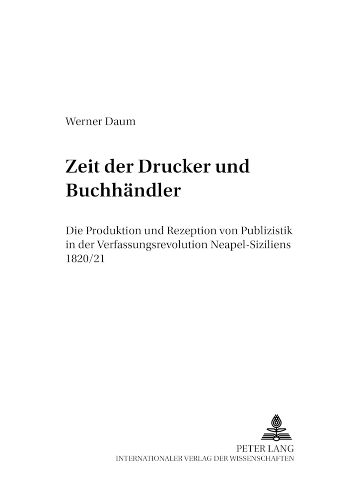 Title: Zeit der Drucker und Buchhändler