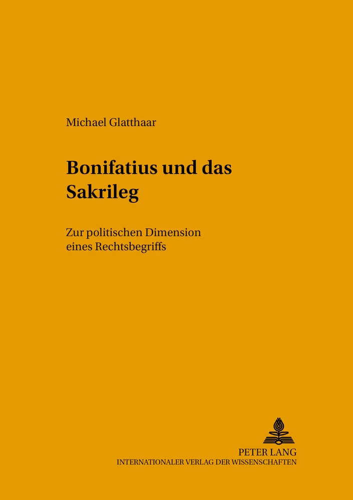 Title: Bonifatius und das Sakrileg