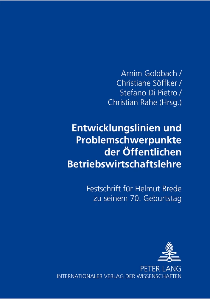 Titel: Entwicklungslinien und Problemschwerpunkte der Öffentlichen Betriebswirtschaftslehre