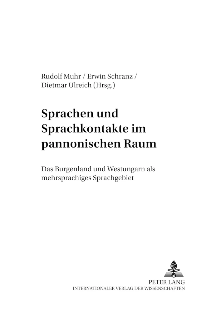 Title: Sprachen und Sprachkontakte im pannonischen Raum