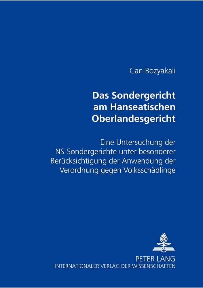 Titel: Das Sondergericht am Hanseatischen Oberlandesgericht