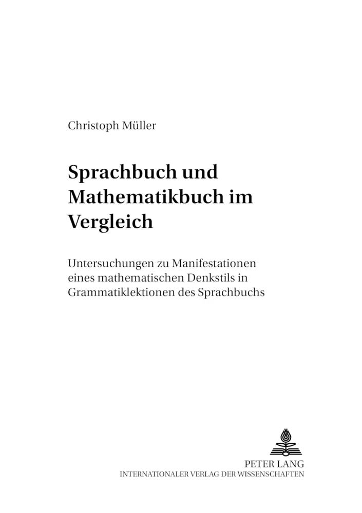 Titel: Sprachbuch und Mathematikbuch im Vergleich
