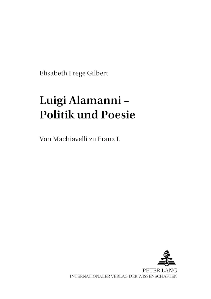 Titel: Luigi Alamanni – Politik und Poesie
