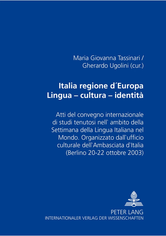 Title: Italia regione d’Europa- Lingua – cultura – identità