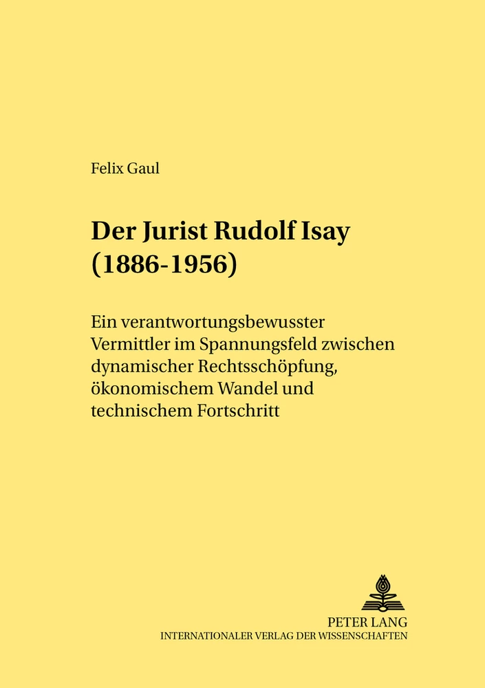 Titel: Der Jurist Rudolf Isay (1886-1956)