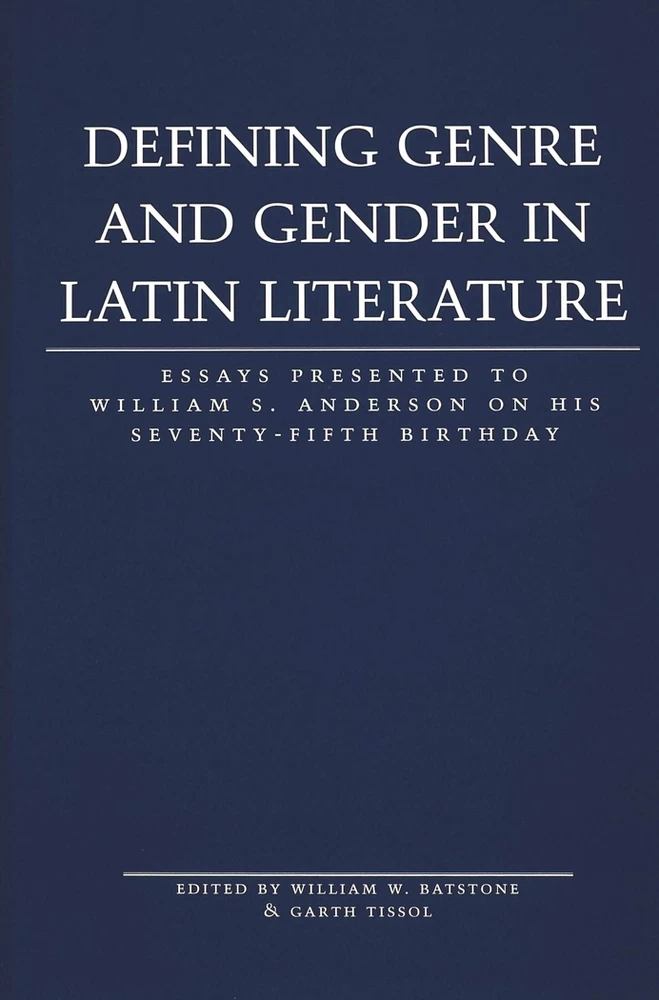 Title: Defining Genre and Gender in Latin Literature