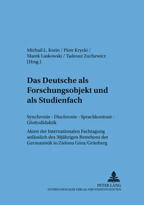 Title: Das Deutsche als Forschungsobjekt und als Studienfach