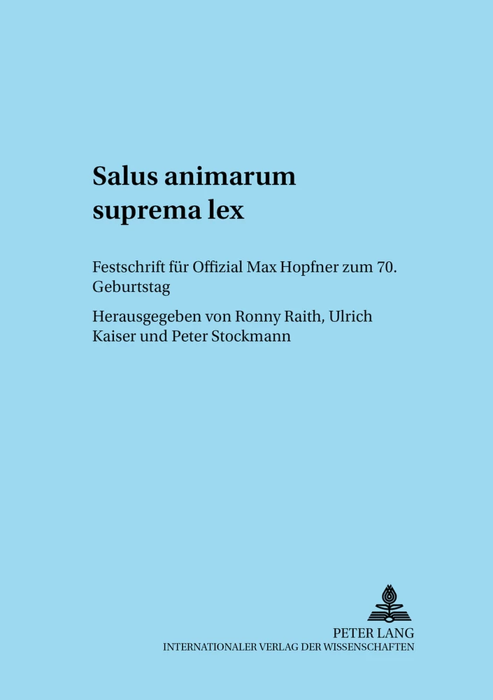 Title: Salus animarum suprema lex