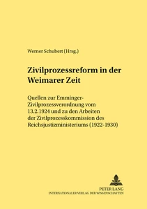 Titel: Zivilprozessreform in der Weimarer Zeit