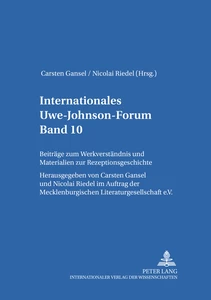 Titel: Internationales Uwe-Johnson-Forum- Band 10 (2006)