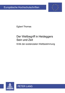 Title: Der Weltbegriff in Heideggers «Sein und Zeit»