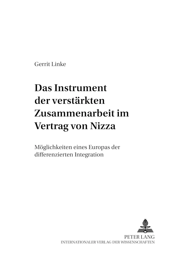 Titel: Das Instrument der verstärkten Zusammenarbeit im Vertrag von Nizza